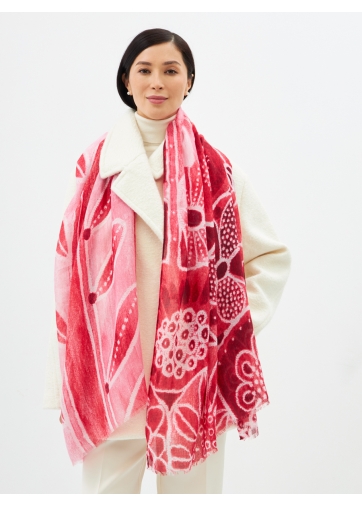 Палантин женский двусторонний с принтом арт-деко D2H-135-2