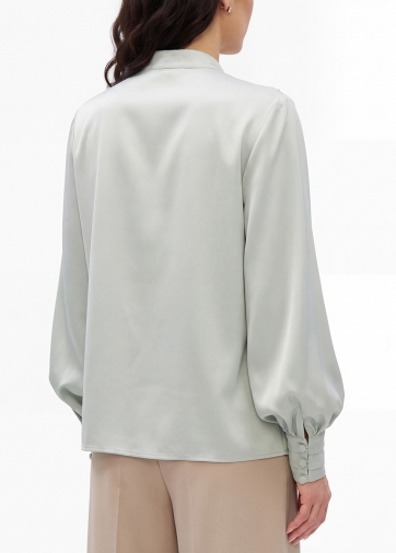 Блузка с отлетными рюшами OD-914-7 полынь