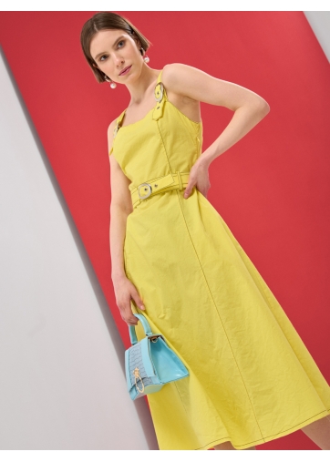 Сарафан с бретелями с металлической пряжкой