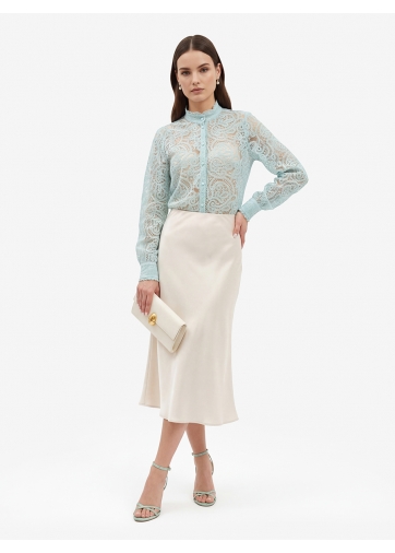 Блузка из кружевной ткани OD-977-4 бирюзовый