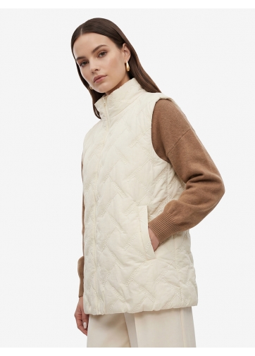 Жилет стеганый на молнии бежевый OD-1049-1