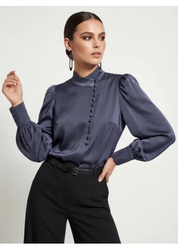 Блуза-косоворотка много пуговиц OD-550-19 графит