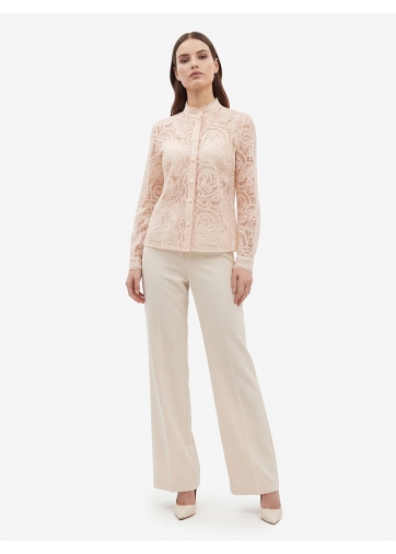 Блузка из кружевной ткани OD-977-3 лосось