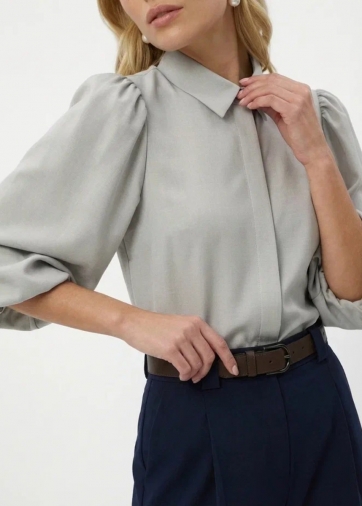 Блузка из костюмной ткани OD-1035-1 св. серый