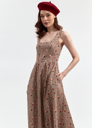 Платье макси с цветочным принтом