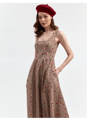 Платье макси с цветочным принтом