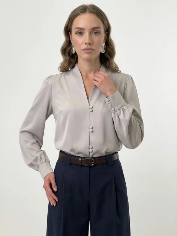 Блузка OD-735-15 серо-коричневый